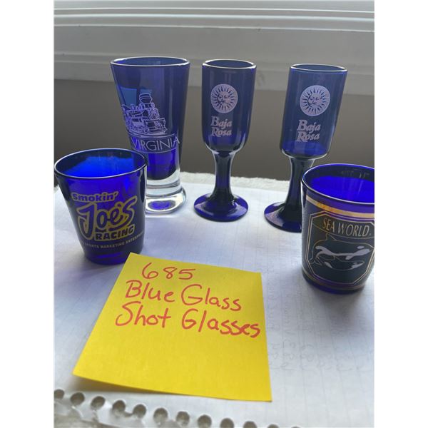 Blue Glass Shot Glasses