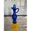 Image 1 : Vintage Blue Glass Vinegar Bottle