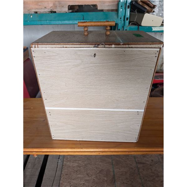 Wood Hand Made Storage Box w/ Various Books 17x15x9