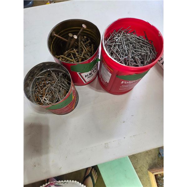 3 containers of nails