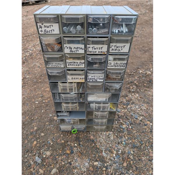21x10x5 Hardware Storage Compartment Stand w/ Misc. hardware