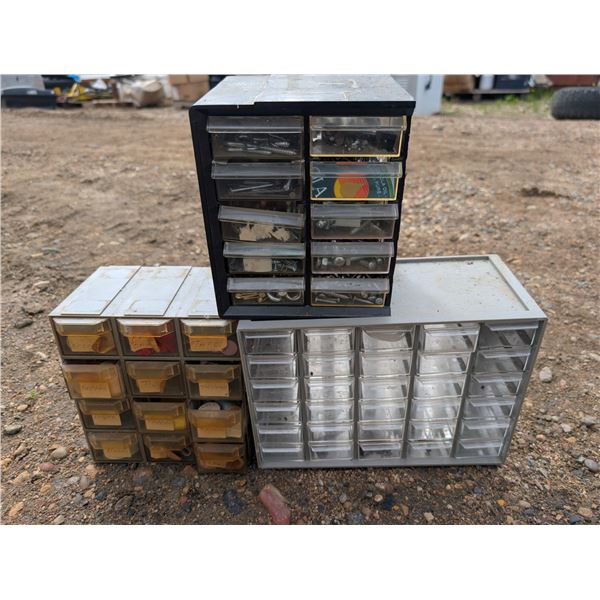 (3) Smaller Hardware Storage Compartment Stand w/ Misc. Hardware
