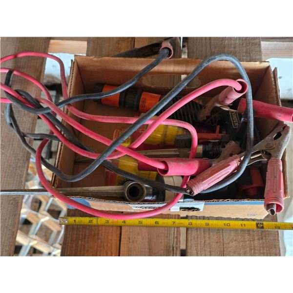 Booster cables and yard sprinklers