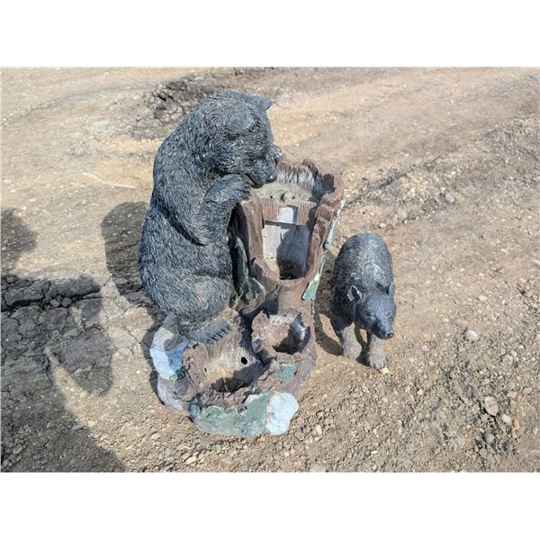 (2) Bear Statue Décor Stands