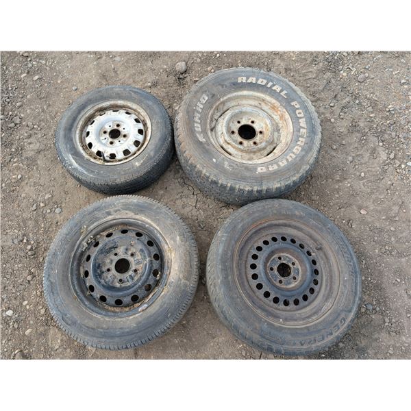 (4) Variety Tires w/ Rims As Shown