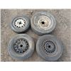 Image 1 : (4) Variety Tires w/ Rims As Shown