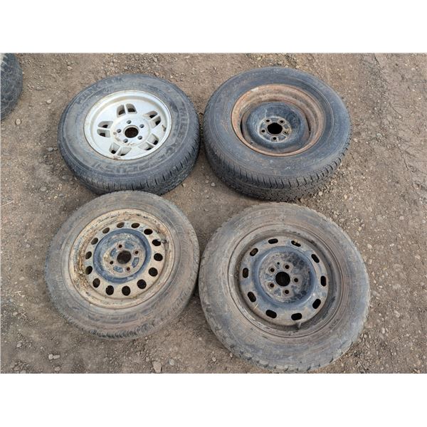 (4) Variety Tires w/ Rims As Shown