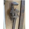Image 4 : Box of Vintage Tools (Hammer, pipe Wrench, Saw, and etc.)