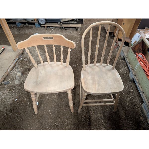 (2) Vintage Chairs (1) Designed Captains Chair