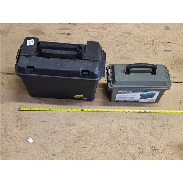 2 plastic ammo boxes