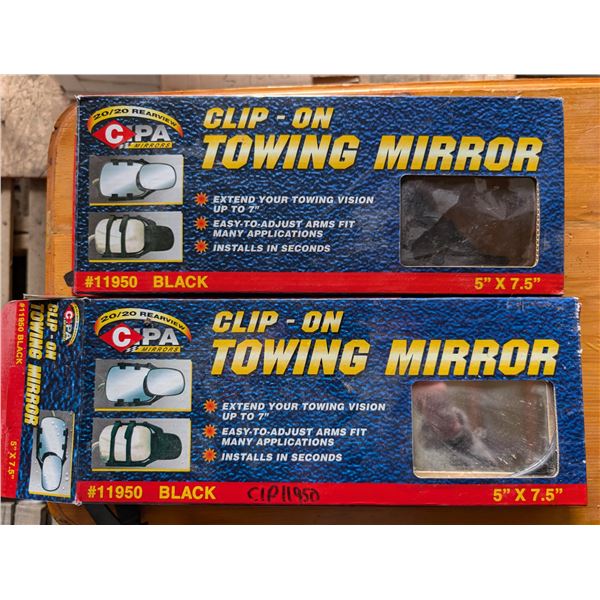 (2) Clip On Towing Mirrors w/ Original Box