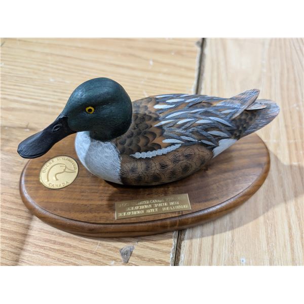 Ducks Unlimited Duck Decoy Statue Sponsor Decoy-Bob Lavender 10"L 2007-08