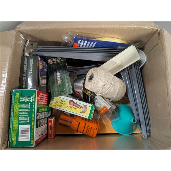 Lot of Misc. Tool hardware (Shelf brackets, battery Charger, and etc.)