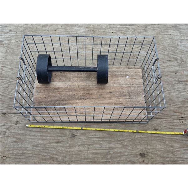 Metal industrial basket with misc