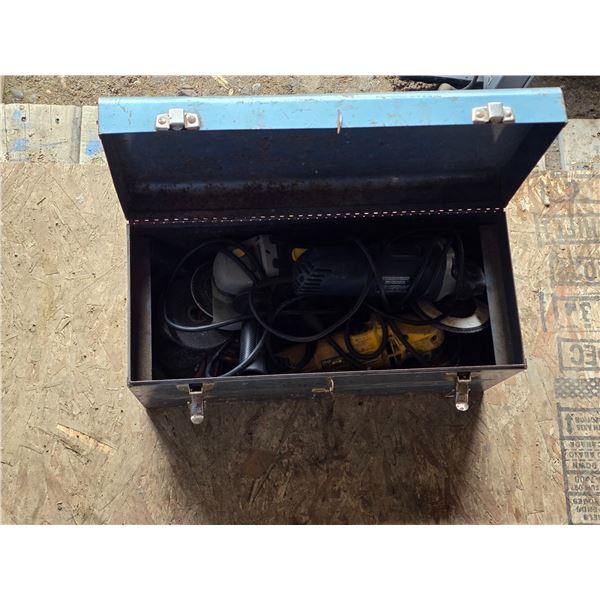 Tool box full of side grinders