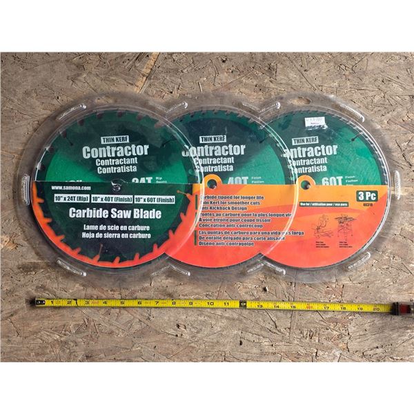 3 new carbide tipped saw blades