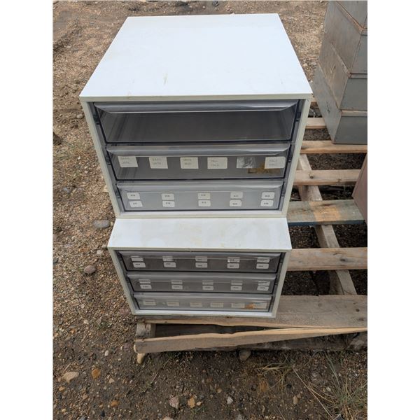 2- 3 drawer organizers, empty, 14.5"x12"