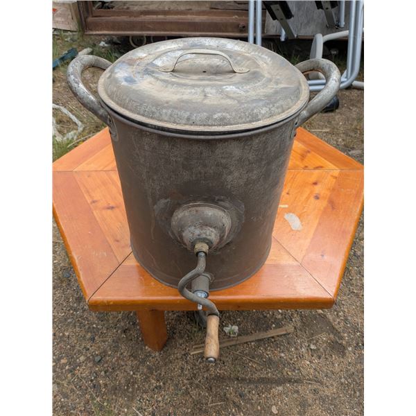 Vintage handcrank metal butter churn