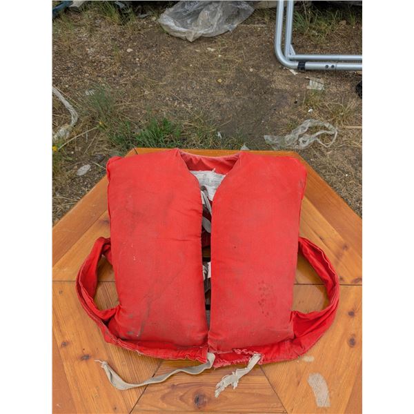 Vintage 1972 flotation device, mild staining minor damage