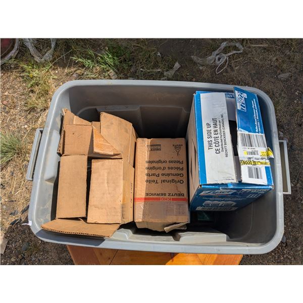 Bin of mixed filters, fuel, oil, air, water