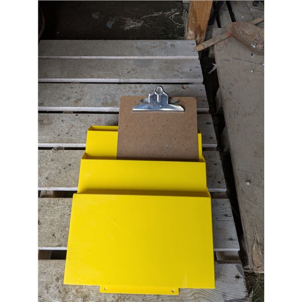 Wall mount document holder with clipboard