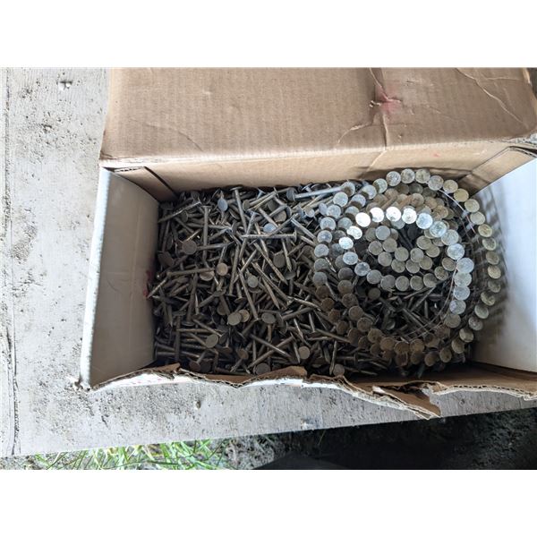 Box of nails, one roll roofing nails, rest loose 1.5"