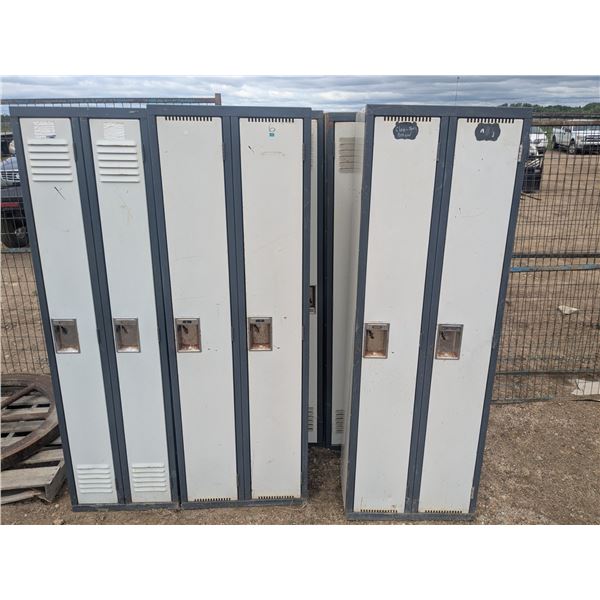set of 6 lockers, 2 doubles and 2 singles, inside 10"x13"x70"