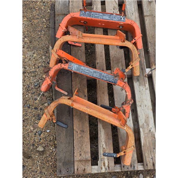 4 orange saw horse pieces