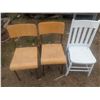 Image 2 : 3 chair, 1 wooden repaired, 2 banquet style stacking chairs