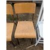 Image 4 : 3 chair, 1 wooden repaired, 2 banquet style stacking chairs