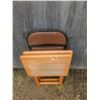 Image 2 : Folding chair with 2 folding TV tables, damage on chair paint on table tops