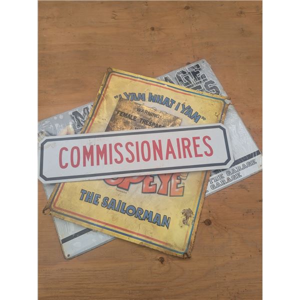 4 tin signs for mancave or garage