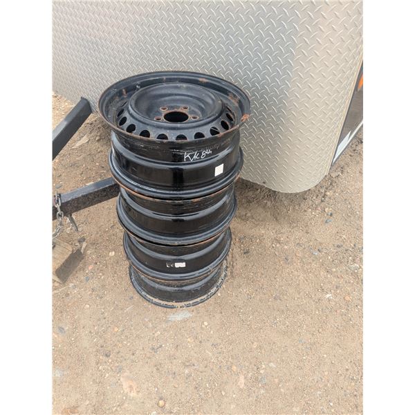 Set of 4 steel rims, 16"x7.5", 5hole