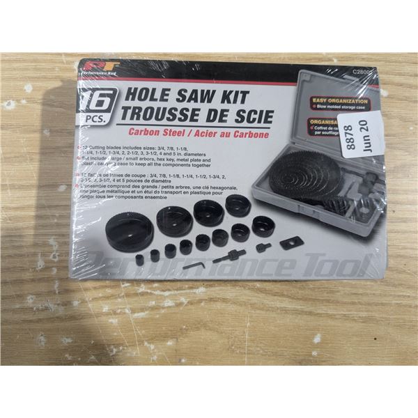 16pc hole saw kit, used in original packaging