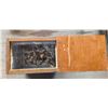 Image 3 : Wood Ice Auger Storage Box w/ hidden drawer 20x22.5x15.5