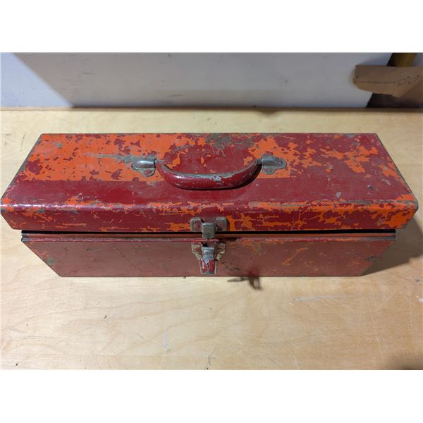 Vintage Red Tool Box w/ Various Vintage Tools