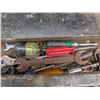 Image 7 : Vintage Pull Drawer Tool Box w/ Misc. Wrenches, Screw Drivers, and etc.