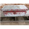 Image 1 : Vintage Red Tool box w/ Misc. Tools/Hardware (nails, Wrench, and etc.)