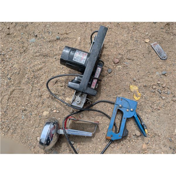 (3) Vintage Tools (Staple Gun, Light, and Electric Planer)