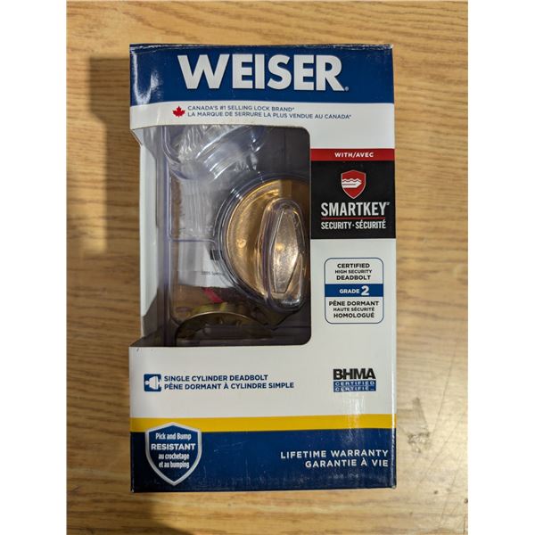 NIB Weiser Single Cylinder Deadbolt