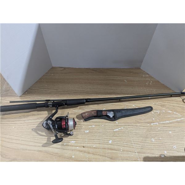 fishing rod and 7" filleting knife
