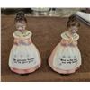 Image 1 : 30 - Vintage Enesco Prayer Lady salt and pepper shakers.  4 1/2" high.  Stamped Japan.  Missing cork