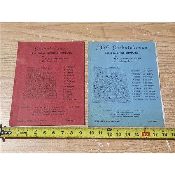 1958 and 1959 Saskatchewan Farm Business Sumary.