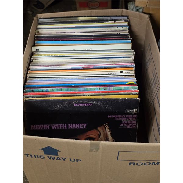 Box of vinyl records