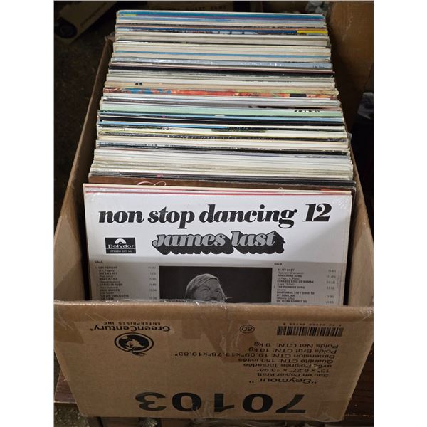 Box of vinyl records- country / western