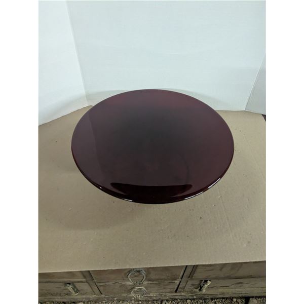 Glass pedestal cake stand. 13"x5"