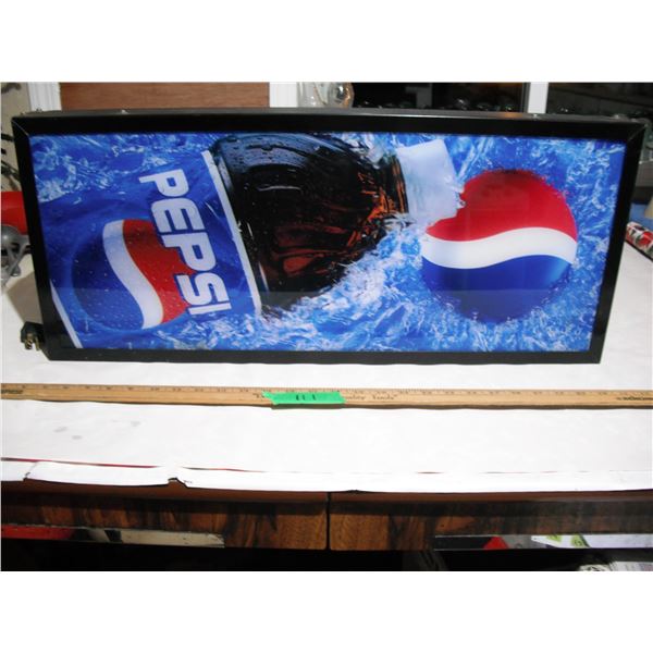 Vintage Light Up Pepsi Sign, 11 ¾” x 27 ¾” **Hums but does not light up**
