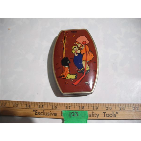 RARE Antique Black Americana Riley’s Toffee Tin, 3.5 x 5.5”