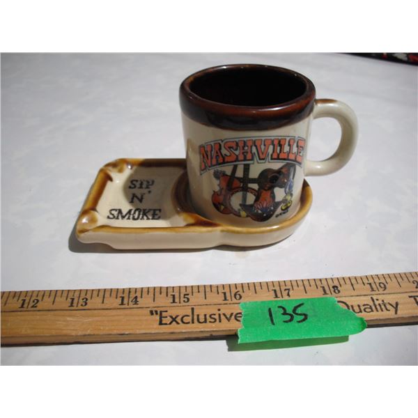 Nashville Sip n’ Smoke Souvenir Ashtray& Cup