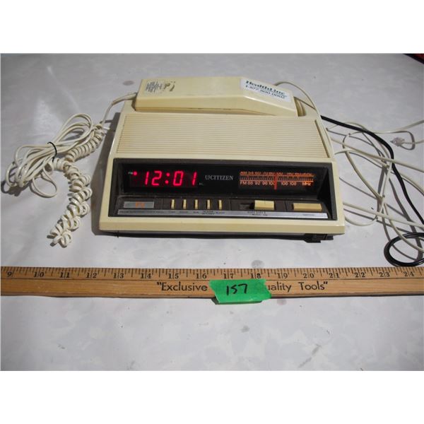 Vintage Am/FM Electronic Clock Radio Phone (Radio Works, Phone Untested)